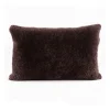 Coussin en peau de mouton Shepherd Lina 40 x 30 cm, marron foncé