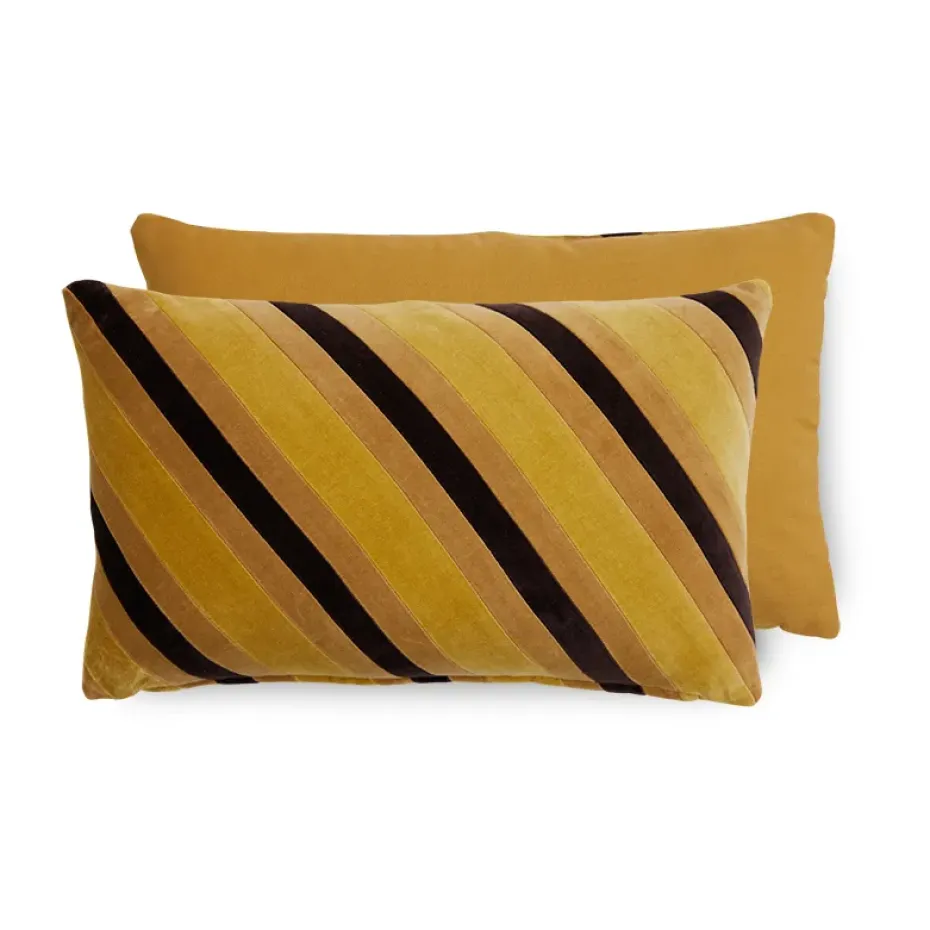 Coussin en velours Striped 30x50 cm, Honey