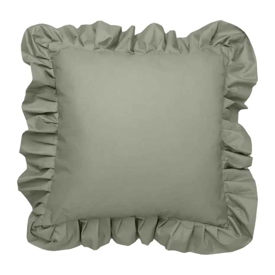 Coussin Garden Glory Outdoor avec volants 45x45 cm, Vert
