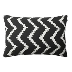 Coussin Ikat Sema, Black-off white