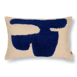 Coussin rectangulaire Lay 40x60 cm, Sable / Bleu vif