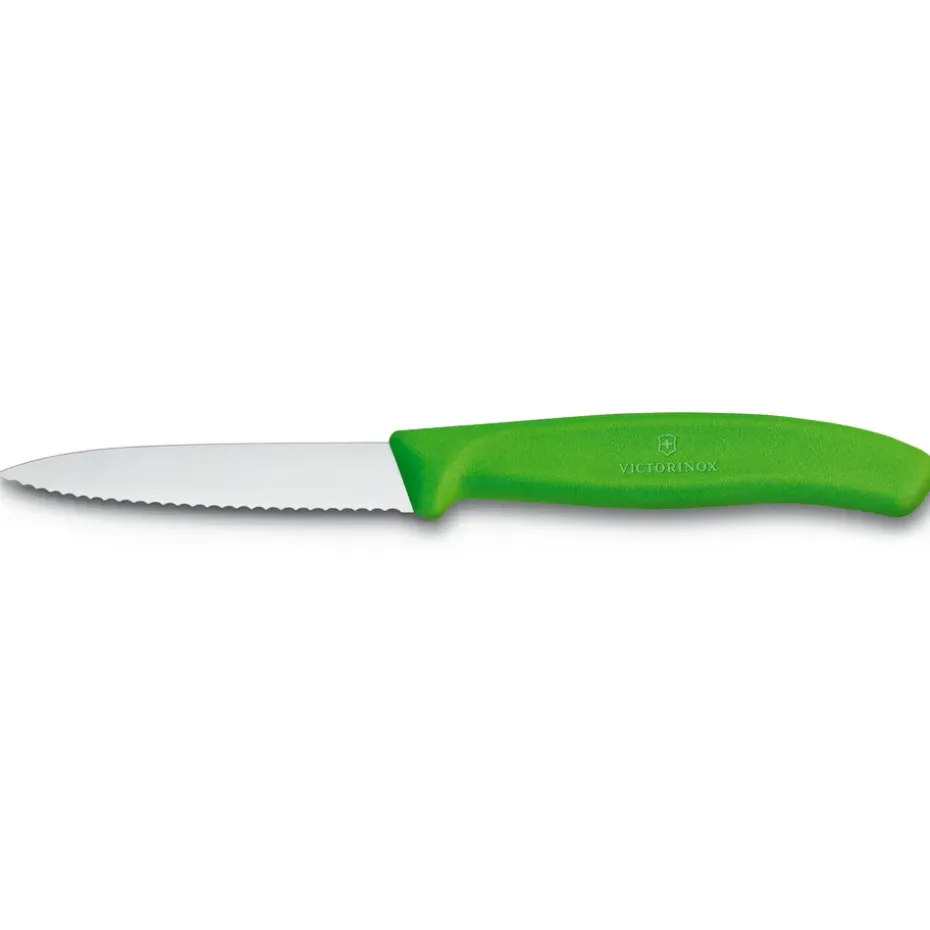Couteau à légumes/à viande à dents Swiss Classic 8 cm, Vert