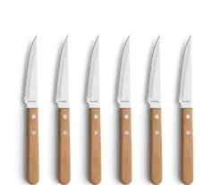 Couteau à steak Pizza lot de 6, Chêne
