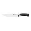 Couteau de chef Zwilling Four Star 20 cm, Noir-acier inoxydable