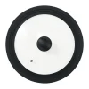 Couvercle universel Una en silicone noir, forme ronde, Verre