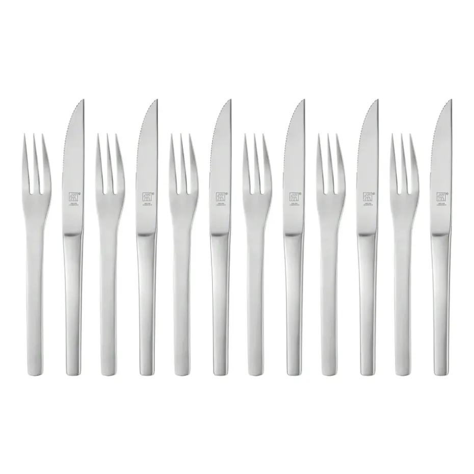 Couvert à barbecue Zwilling Melbourne 12 Pièces, Acier inoxydable mat
