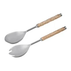 Couverts à salade Ernst à manche tressé 2 pièces, Jonc de mer, 28 cm