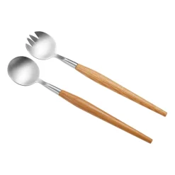 Couverts à salade Sico 28 cm, Acier inoxydable-Acacia