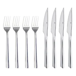 Couverts à steak Raw 8 Pièces, Acier inoxydable poli brillant