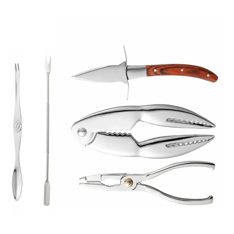 Couverts et accessoires pour fruits de mer Skai 15 pièces, Acier inoxydable