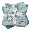 Couverture bébé Contour 120x120 cm, lot de 3, Bleu