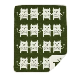 Couverture chenille Little me, vert