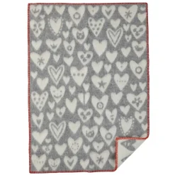 Couverture en laine Baby Heart, gris