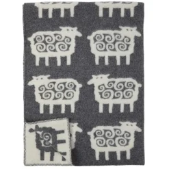 Couverture en laine Mouton, gris 130x180 cm