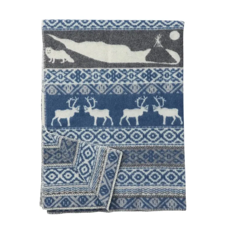 Couverture en laine Sarek, gris-bleu