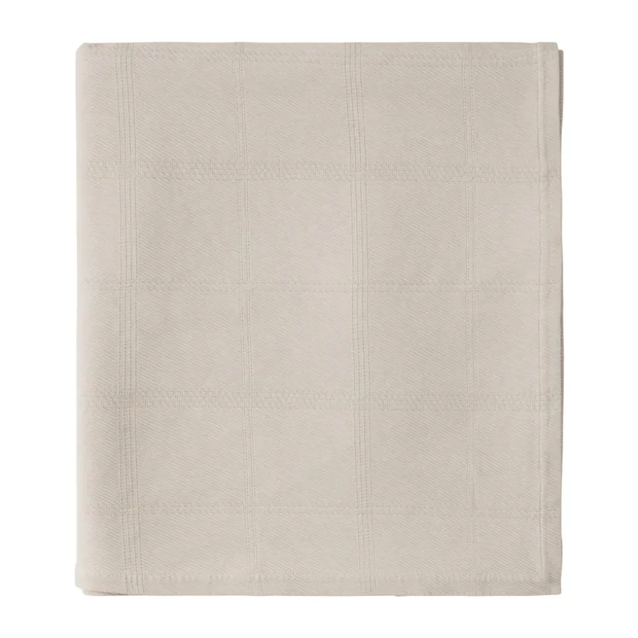 Couvre-lit Checked Jacquard 260x240 cm, Light beige