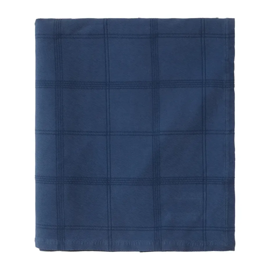 Couvre-lit Checked Jacquard 260x240 cm, Denim blue
