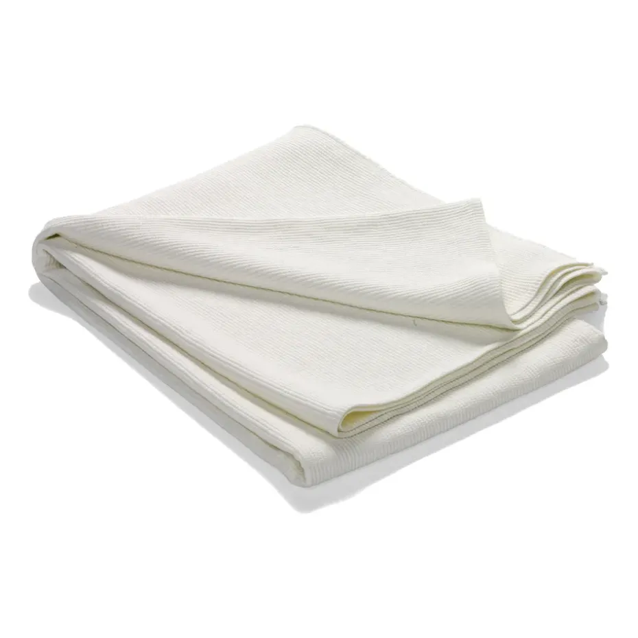 Couvre-lit en coton délavé Stripe 180x260, Blanc cassé