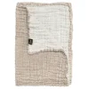 Couvre-lit Hannelin beige-blanc, 260x260 cm