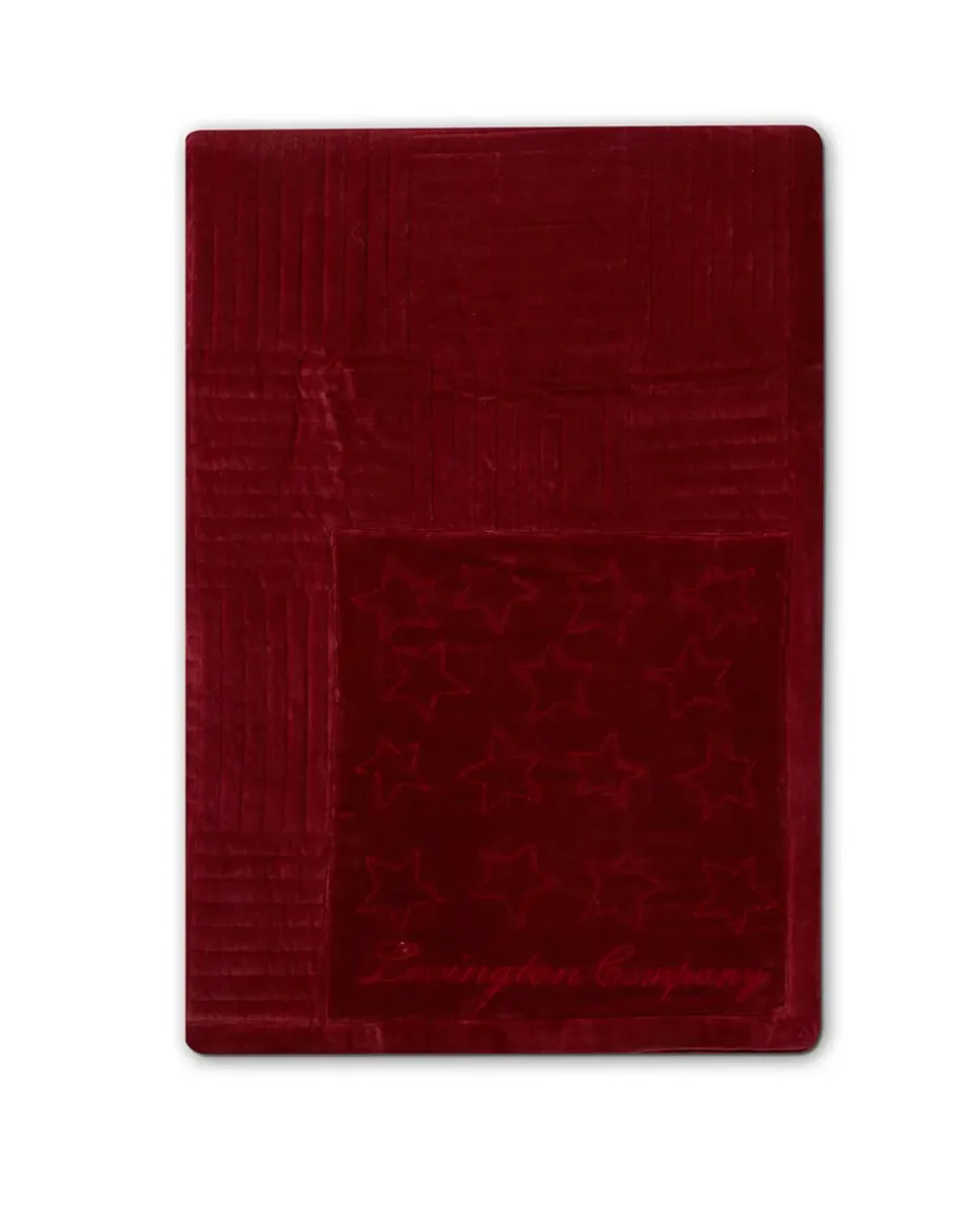 Couvre-lit Quilted Cotton Velvet Star 160x240 cm, Rouge