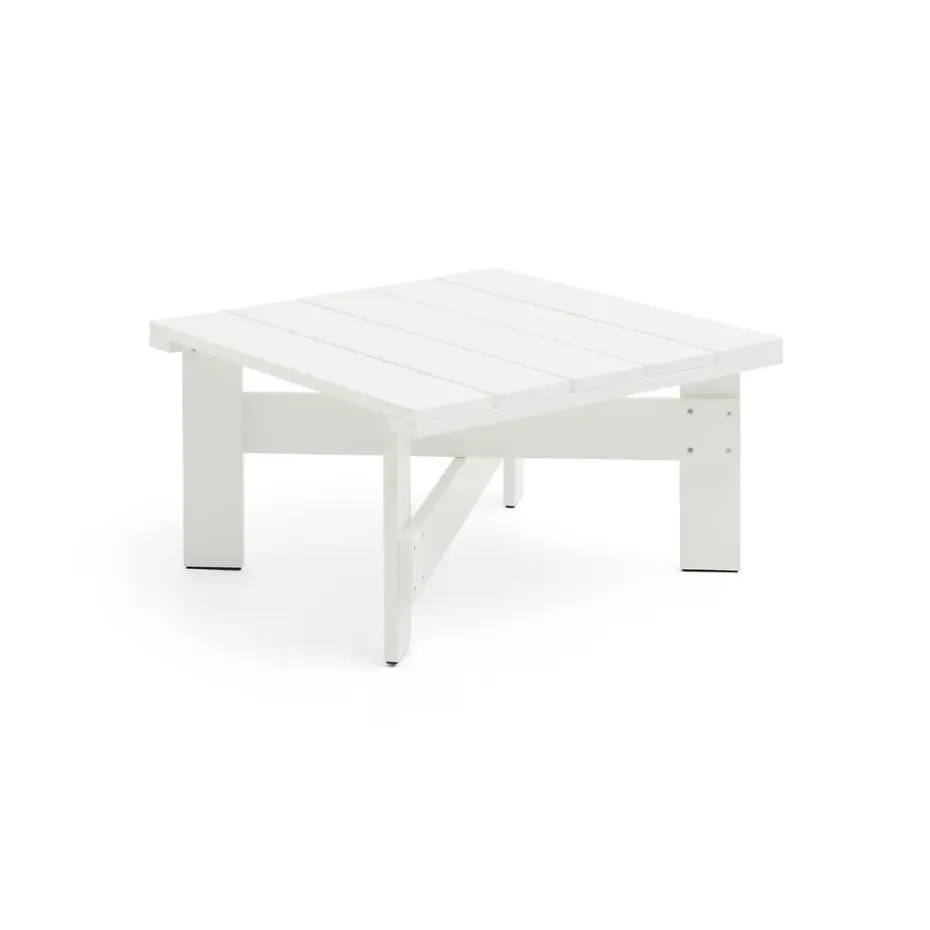 Crate Low Table 75,5x75,5 cm pin laqué, White