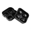Cubes à glaçons ronds Isha, Lot de 4, Noir