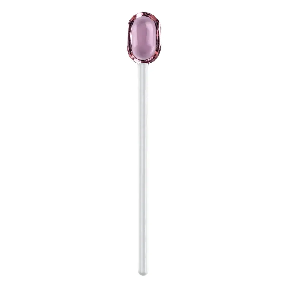 Cuillère à latte verre Muurla 15,5 cm, Pink-clear