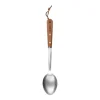 Cuillère de service en acier inoxydable 34 cm, Hêtre