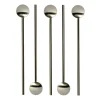 Cuillères à cocktail avec pailles Tor 20 cm Lot de 6, Acier inoxydable