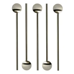 Cuillères à cocktail avec pailles Tor 20 cm Lot de 6, Acier inoxydable