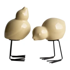 DBKD Décoration de Pâques Swedish Birds Lot de 2, Shiny yellow