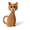Décoration chat Lucky 42 cm, Érable chêne