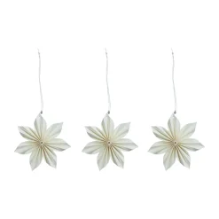 Décoration de Noël Aurora Lot de 3, White-brown