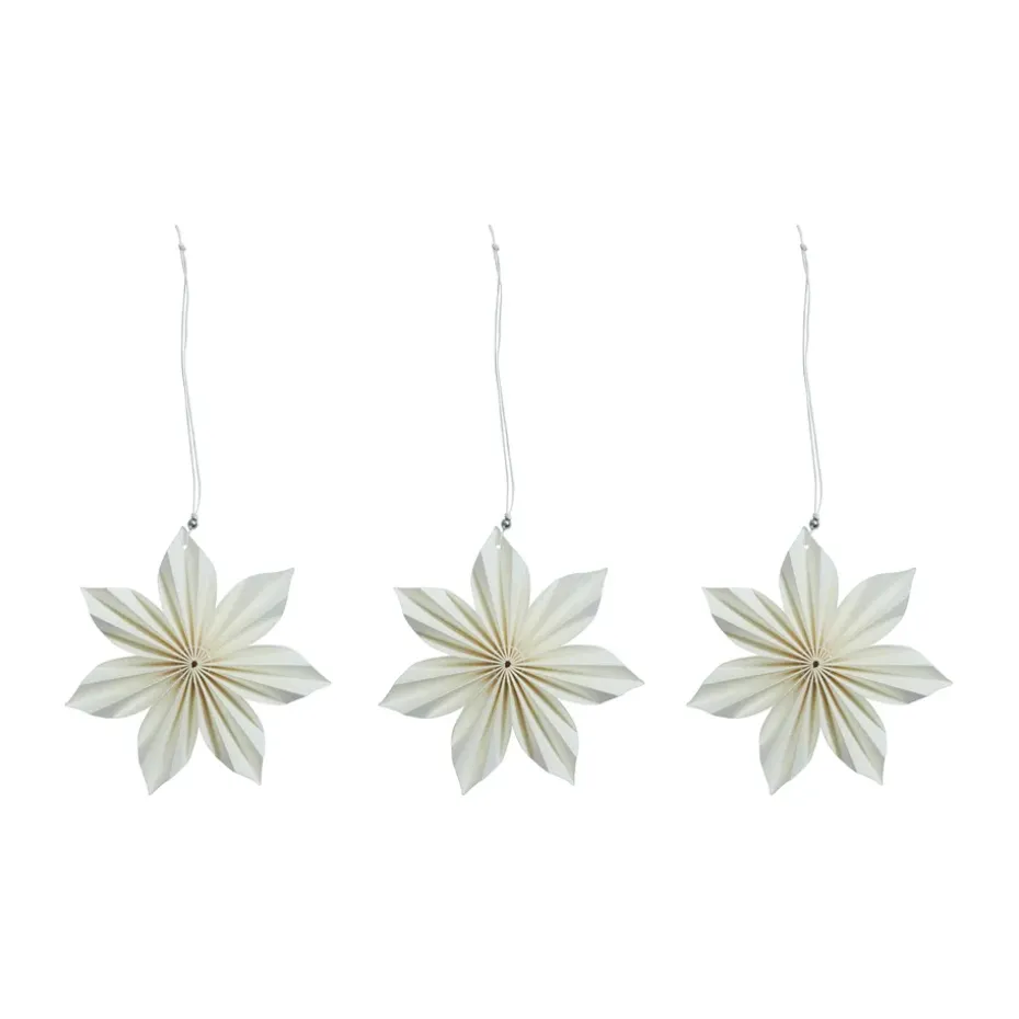 Décoration de Noël Aurora Lot de 3, White-brown