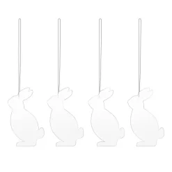 Décoration de Pâques Easter Deco lièvre Lot de 4, White