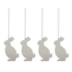 Décoration de Pâques Easter Deco lièvre Lot de 4, White