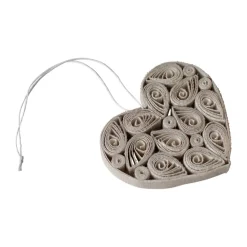 Décoration suspendue Paper heart 8 cm, Creme