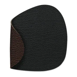 Dessous de verre Bull réversible curve 1 pièce, Noir-marron