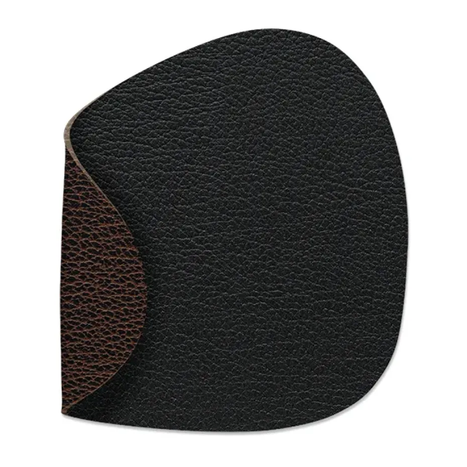 Dessous de verre Bull réversible curve 1 pièce, Noir-marron