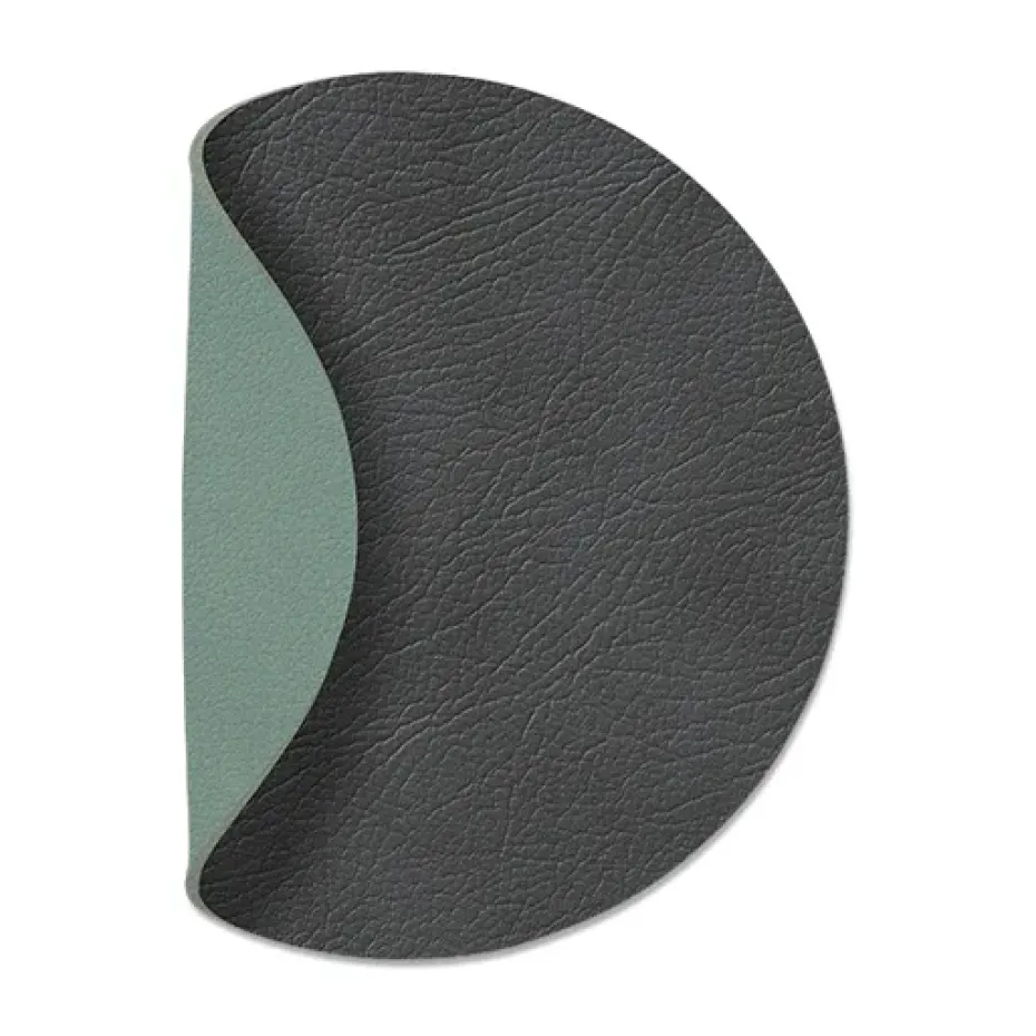 Dessous de verre Cloud-Nupo réversible circle 1 pièce, Gris Anthracite -Vert pastel