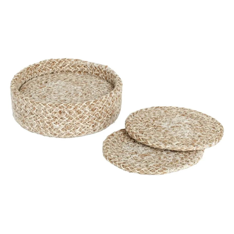 Dessous de verre Ella Ø10,5 cm Lot de 6, Beige