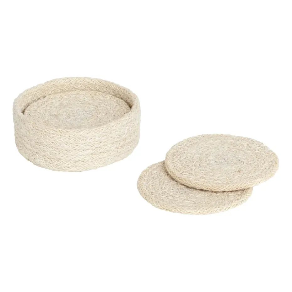 Dessous de verre Ella Ø10,5 cm Lot de 6, Blanc pur
