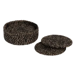 Dessous de verre Ella Ø10,5 cm Lot de 6, Noir