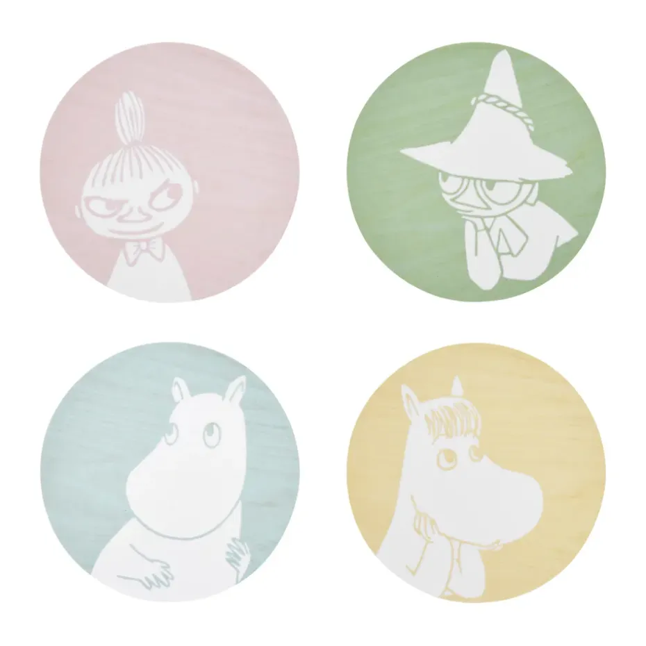 Dessous de verre Moomin Ø10 cm 4 Pièces, Moomin characters