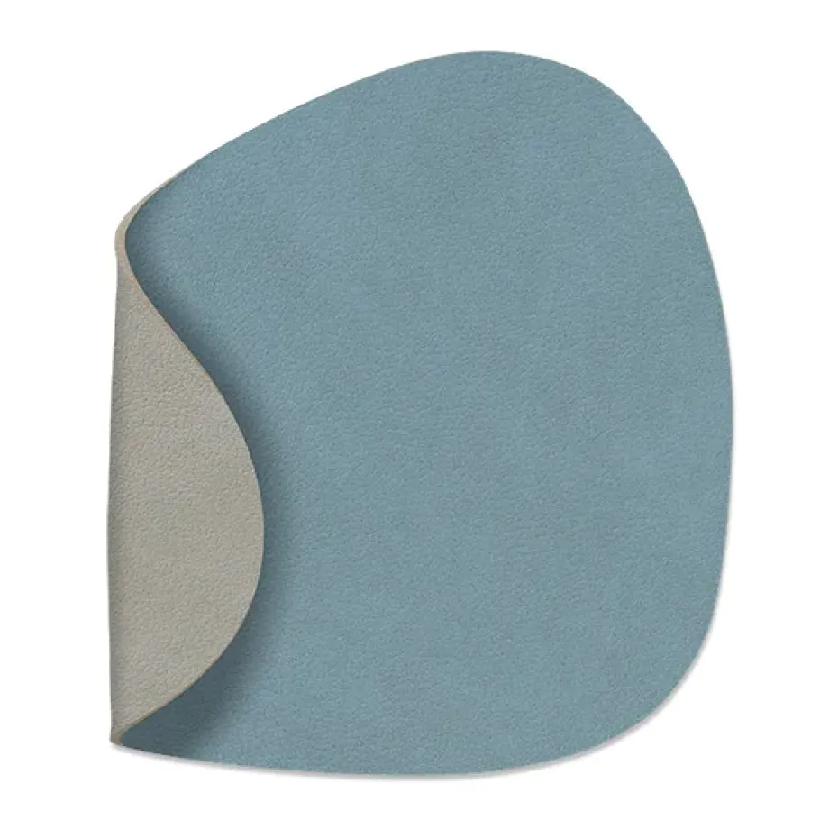 Dessous de verre Nupo recto-verso curve 1 pièce, bleu clair-gris clair
