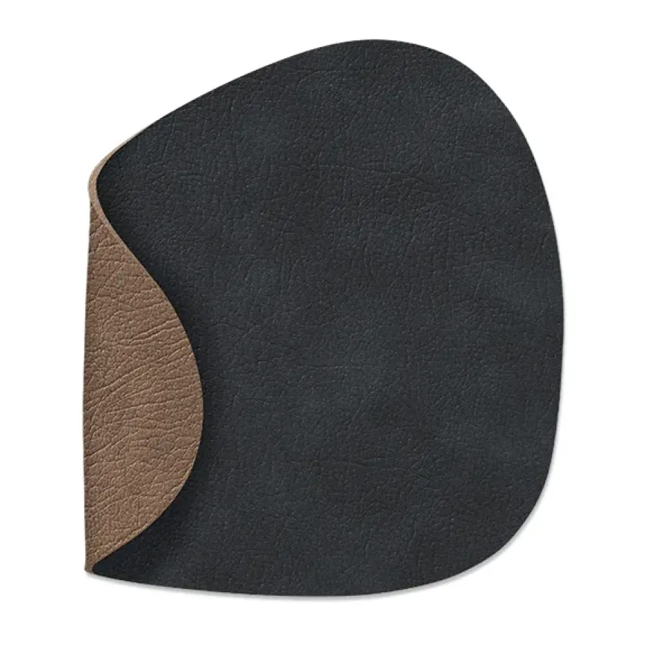 Dessous de verre Nupo recto-verso curve 1 pièce, Noir-brun