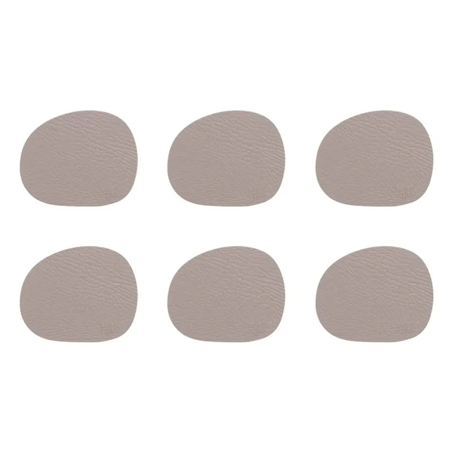 Dessous de verre Raw cuir lot de 6, Rose poudré (rose)