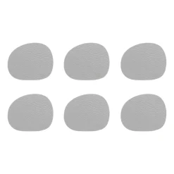 Dessous de verre Raw cuir lot de 6, Gris clair