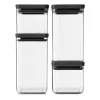 Ensemble de bocaux de rangement carrés TASTY+, Gris foncé