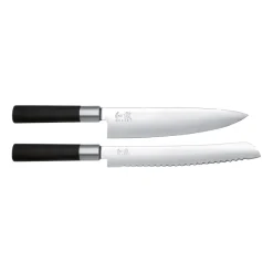Ensemble de couteau de cuisine et à pain Kai Wasabi Black, 2 pièces
